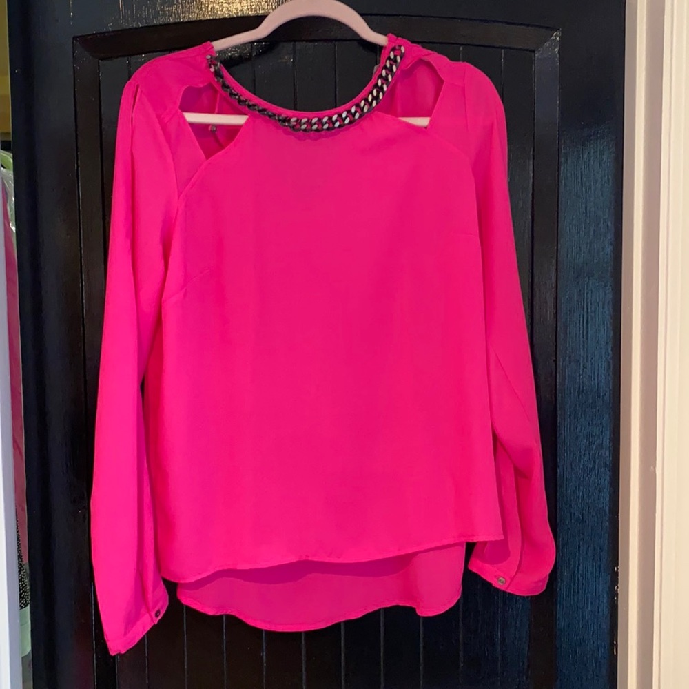 NWT Beautiful hot pink top size large